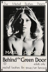 8x088 BEHIND THE GREEN DOOR 1sh '72 Mitchell Bros' classic, c/u sexy naked Marilyn Chambers!