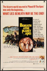8x090 BENEATH THE PLANET OF THE APES 1sh '70 sci-fi sequel, what lies beneath may be the end!