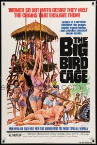 8x097 BIG BIRD CAGE 1sh '72 Pam Grier, Roger Corman, classic chained women art by Joe Smith!