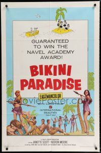 8x103 BIKINI PARADISE 1sh '67 wins Navel Academy Award, sexy international beauties!