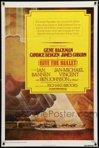 8x105 BITE THE BULLET 1sh '75 Richard Brooks directed, cool art of horses outracing train!