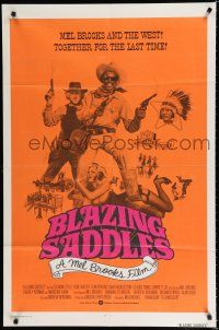 8x109 BLAZING SADDLES int'l 1sh '74 classic Mel Brooks western, art of Cleavon Little by John Alvin!
