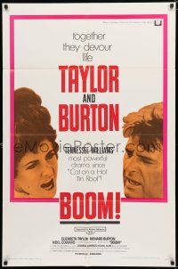 8x120 BOOM 1sh '68 Elizabeth Taylor & Richard Burton, Tennessee Williams drama!
