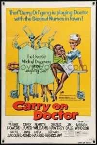 8x156 CARRY ON DOCTOR 1sh '72 sexiest English hospital nurses, wacky operation artwork!