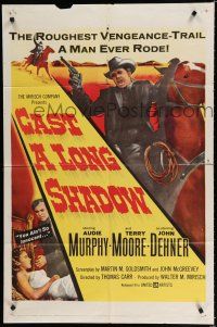 8x158 CAST A LONG SHADOW 1sh '59 Audie Murphy, roughest vengeance-trail a man ever rode!