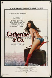 8x161 CATHERINE & CO. int'l 1sh '75 super sexy near-naked Jane Birkin, Mary Poppins she ain't!