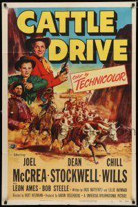 8x163 CATTLE DRIVE 1sh '51 Joel McCrea & Dean Stockwell in New Mexico!