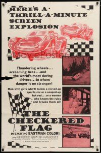 8x176 CHECKERED FLAG 1sh '63 smash-up car racing, a thrill-a-minute screen explosion!