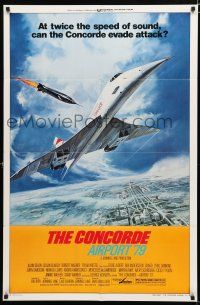 8x192 CONCORDE: AIRPORT '79 style B 1sh '79 cool art of the fastest airplane attacked by missile!