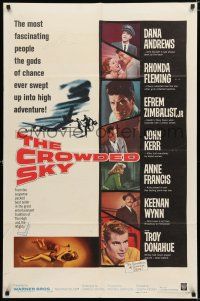 8x208 CROWDED SKY 1sh '60 Dana Andrews, Rhonda Fleming, airplane disaster thriller!