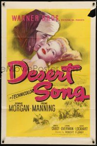 8x239 DESERT SONG 1sh '44 Oscar Hammerstein II musical, Dennis Morgan, sexy Irene Manning!