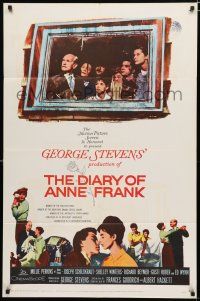 8x247 DIARY OF ANNE FRANK 1sh '59 Millie Perkins as Jewish girl in hiding in World War II!