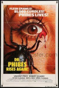8x266 DR. PHIBES RISES AGAIN 1sh '72 Vincent Price, classic close up of a spider in woman's eye!