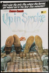 8x924 UP IN SMOKE English 1sh '78 Cheech & Chong marijuana drug classic, cool different art!