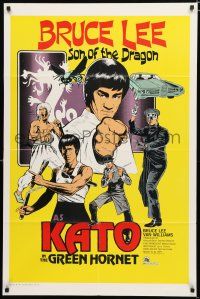 8x363 GREEN HORNET 1sh '74 cool art of Van Williams & giant Bruce Lee as Kato!