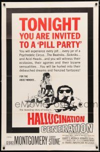 8x373 HALLUCINATION GENERATION 1sh '67 Beatniks, Sickniks & Acid-Heads are bizarre, weird & wild!