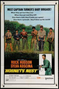 8x396 HORNETS' NEST 1sh '70 Rock Hudson, great cast portrait of teens with guns!