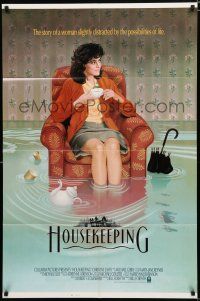 8x402 HOUSEKEEPING int'l 1sh '87 wild image of Christine Lahti in flooded house!