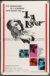8x411 I A LOVER 1sh '68 Jessie Flaws had a sexual hunger that could not be satisfied!