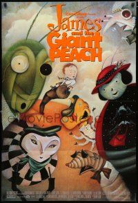 8x441 JAMES & THE GIANT PEACH DS 1sh '96 Disney fantasy cartoon, Lane Smith art of cast!