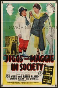8x451 JIGGS & MAGGIE IN SOCIETY 1sh '48 artwork by George McManus, Joe Yule, Renie Riano