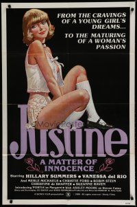 8x465 JUSTINE A MATTER OF INNOCENCE 1sh '80 art of sexy Hillary Summers in title role!