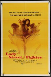 8x482 LADY STREET FIGHTER 1sh '85 she makes the good guys happy & she makes the bad guys bleed!