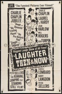 8x491 LAUGHTER THEN & NOW 1sh R62 comedy documentary, Chaplin, Laurel & Hardy, Langdon