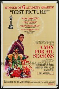 8x528 MAN FOR ALL SEASONS style C 1sh '66 Paul Scofield, Robert Shaw, Best Picture Academy Award!