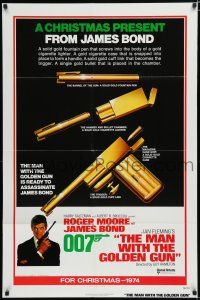 8x530 MAN WITH THE GOLDEN GUN int'l advance 1sh '74 a Christmas present from James Bond, cool!