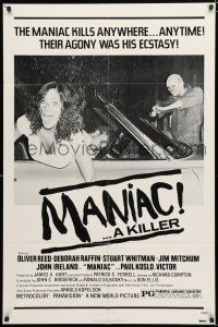 8x532 MANIAC 1sh '77 Oliver Reed, Deborah Raffin, the maniac kills anywhere!