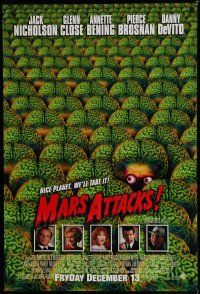 8x534 MARS ATTACKS! advance DS 1sh '96 directed by Tim Burton, great image of many alien brains!