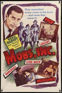 8x556 MOBS, INC. 1sh '56 Reed Hadley, Marjorie Reynolds, vice, narcotics, and more!