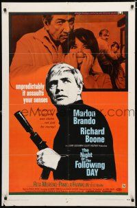 8x597 NIGHT OF THE FOLLOWING DAY int'l 1sh '69 Marlon Brando, Richard Boone, assaults your senses!