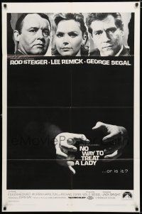 8x609 NO WAY TO TREAT A LADY 1sh '68 Rod Steiger, Lee Remick & George Segal!