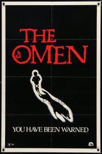 8x620 OMEN teaser 1sh '76 Gregory Peck, Lee Remick, Satanic horror, you have been warned!