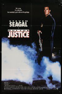 8x631 OUT FOR JUSTICE 1sh '91 great full-length image of Steven Seagal with shotgun!