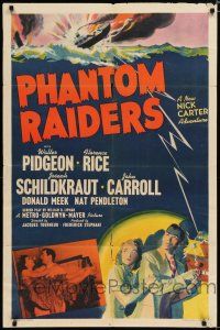 8x651 PHANTOM RAIDERS 1sh '40 Walter Pidgeon as detective Nick Carter, Jacques Tourneur