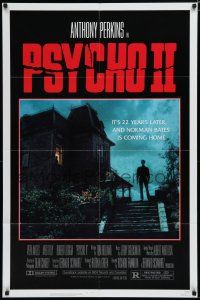 8x681 PSYCHO II 1sh '83 Anthony Perkins as Norman Bates, cool creepy image of classic house!
