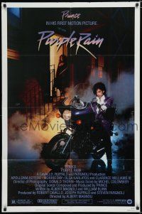 8x686 PURPLE RAIN 1sh '84 Prince riding motorcycle, in his first motion picture!