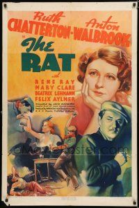 8x696 RAT 1sh '38 rich Ruth Chatterton loves French cat burglar Anton Walbrook!