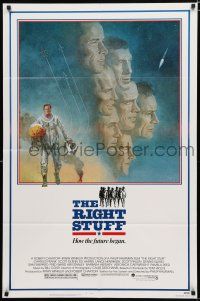 8x708 RIGHT STUFF 1sh '83 great Tom Jung montage art of the first NASA astronauts!