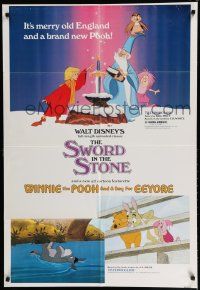8x844 SWORD IN THE STONE/WINNIE POOH & A DAY FOR EEYORE 1sh '83 Disney cartoon double-bill!
