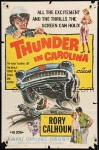 8x870 THUNDER IN CAROLINA 1sh '60 Rory Calhoun, artwork of the World Series of stock car racing!