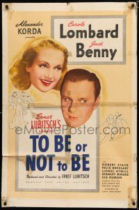 8x884 TO BE OR NOT TO BE 1sh '42 Carole Lombard, Jack Benny, directed by Ernst Lubitsch!