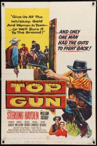 8x892 TOP GUN 1sh '55 only Sterling Hayden had the guts to fight back!