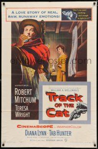 8x901 TRACK OF THE CAT 1sh '54 Robert Mitchum & Teresa Wright in a love story of real emotions!