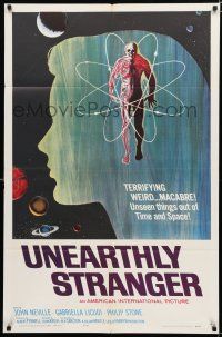 8x921 UNEARTHLY STRANGER 1sh '64 cool art of weird macabre unseen thing out of time & space!