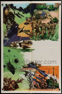 8x941 WAR PICTORIAL 1sh '60s awesome art of soldiers, tanks, ships, subs, planes and rockets!