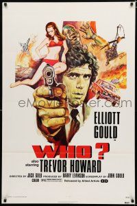 8x959 WHO 1sh '75 Elliott Gould, Trevor Howard, cool action artwork!